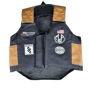 M&F Western Kids Bull Rider Play Vest Unisex Size S Black Rodeo Costume